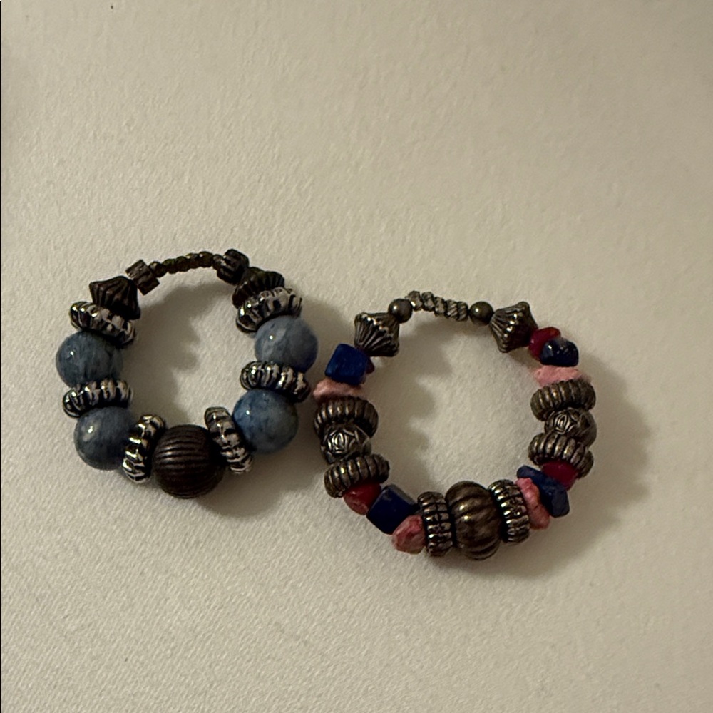 Taxco Vintage Elegant Beaded Hoop Earrings